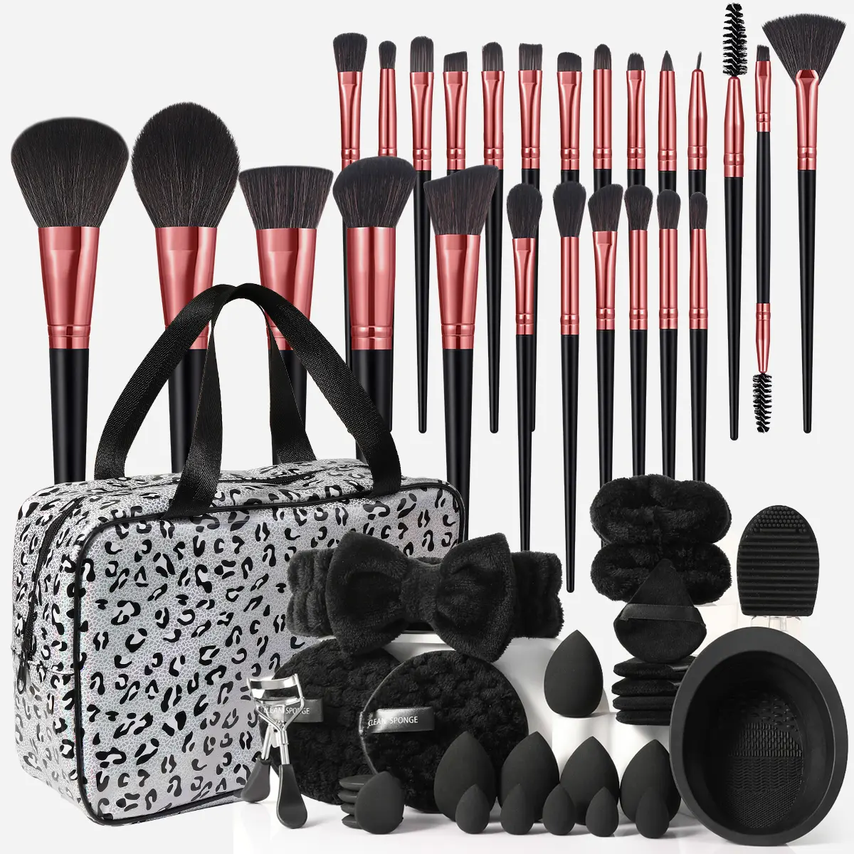 Black + Leopard Print Bag