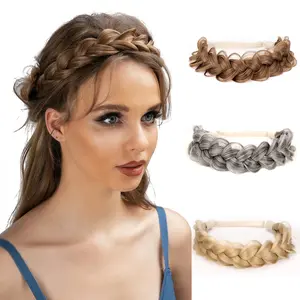 XINRAN Elegant 1 Piece Braided Headband Wig - Natural Look, Straight Synthetic Hair, Suitable for Everyday Use