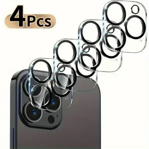 Crystal Clear Tempered Glass Lens Protectors for iPhone 11/12/13/14/15/16 - 4-Pack Ultra-Thin Films to Perfect Your Photography Experience