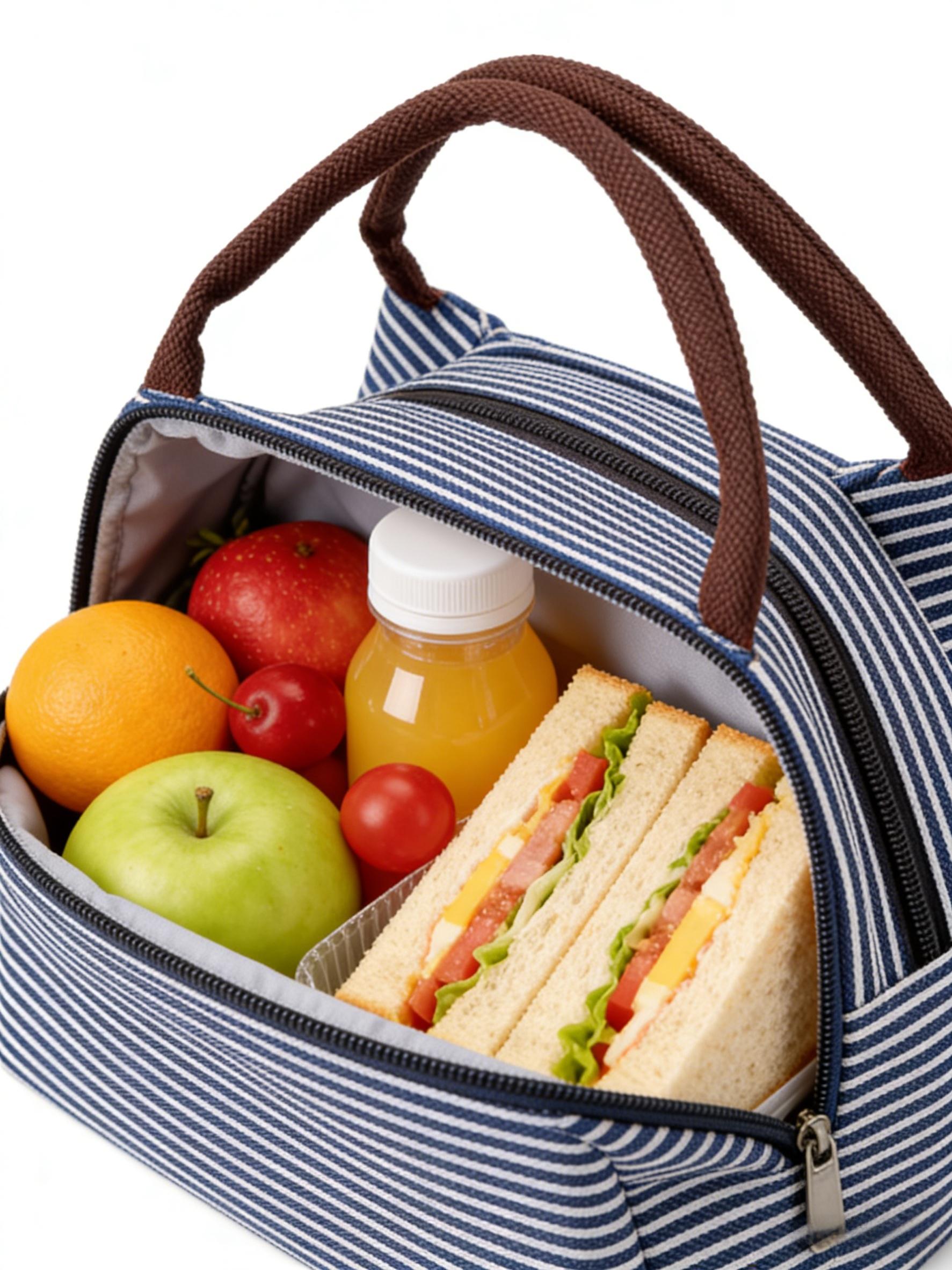 Reusable Polyester Lunch Bag 6 Color Options Lightweight Insulated Thermal Cooler for Work School Travel Easy Clean Durable