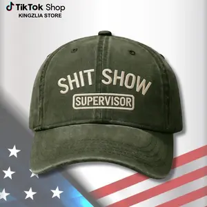[Kingzlia] S Show Supervisor Hat – Adjustable Vintage Washed Baseball Hat – Gift for Dad Husband
