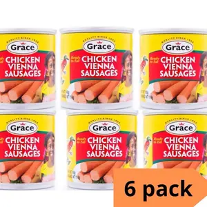 Grace Chicken Vienna Sausages 6 Pack- Ready to Eat, High-Quality Sausage