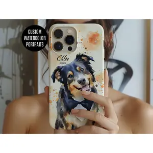 Custom Pet Phone Case Gift Dog Portrait Phone Case Personalized Dog Gift Iphone Case Samsung Phone Case Google Pixel Case Dog Lover Gift