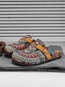 Unisex Boho Leopard Print Versatile Sandals, Comfortable Walking & Hiking Shoes, Durable Daily Wear, Casual Fashion Mules for All Seasons, Bohemian Sandals