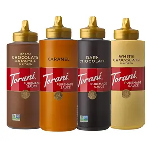 Torani Puremade Dessert & Drink Sauce Variety Pack, Chocolate Caramel, Dark Chocolate, White Chocolate & Caramel, 16.5 fl oz (Set of 4)