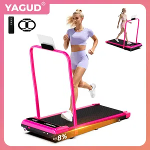 【Dragon Fruit】YAGUD Foldable Walking Pad, 265lbs Weight Capacity Spacious Belt Treadmill , Low-Noise Motor, Dual Shock Absorption, Remote Control, Wheels for Easy Moving