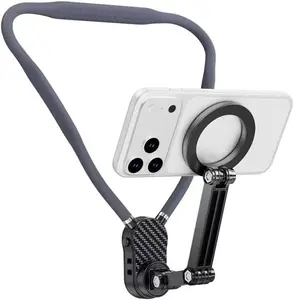 Magnetic Neck Mount for Phones – Hands-free POV for vlogs, selfies, or action shots. Strong magnetic lock, adjustable neck strap, and works with iPhone 12–17 and Android. Just clip on, hit record, and become your own cameraman