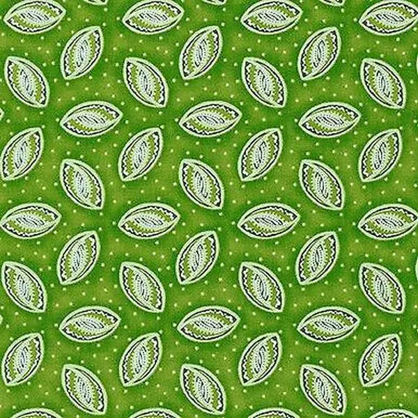 Scarlets Garden Green Leaves by Debbie Beaves Cotton Fabric  by Robert Kaufman