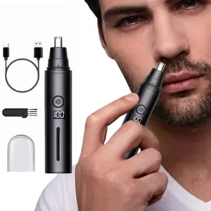 Nose hair trimmer, portable electric nose hair trimmer, unisex, stainless steel cutting head, no pulling of hair and no pain, stylish and simple, USB charging, suitable for nose hair, eyebrow and ear hair trimming