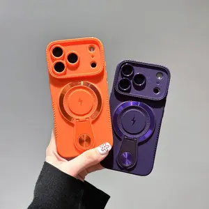 Small Tail Stand Magnetic Phone Case Suitable for iPhone 17 16 15 14 13 Pro Max Multiple Color Options Stylish and Trendy Simple