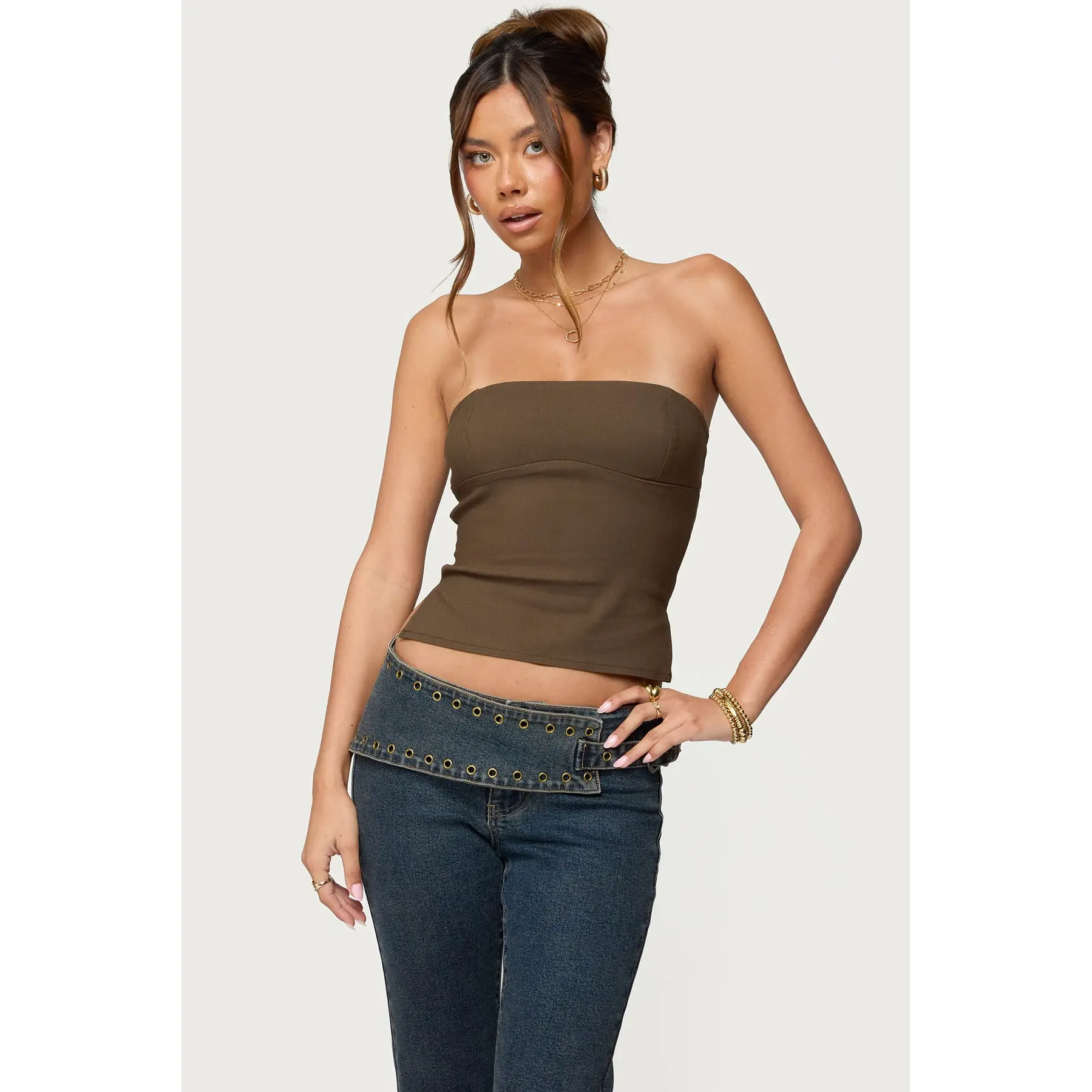 Sade Strapless Side Slit Top
