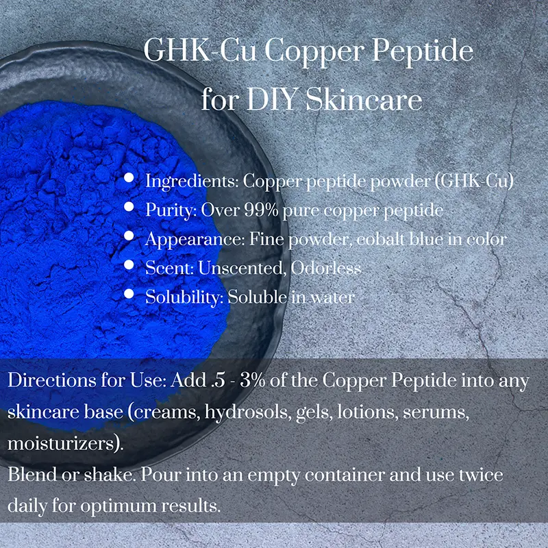 GHK Copper Peptide - 99.7% Pure Powder for DIY Face and Hair Serums 1 gram  jar