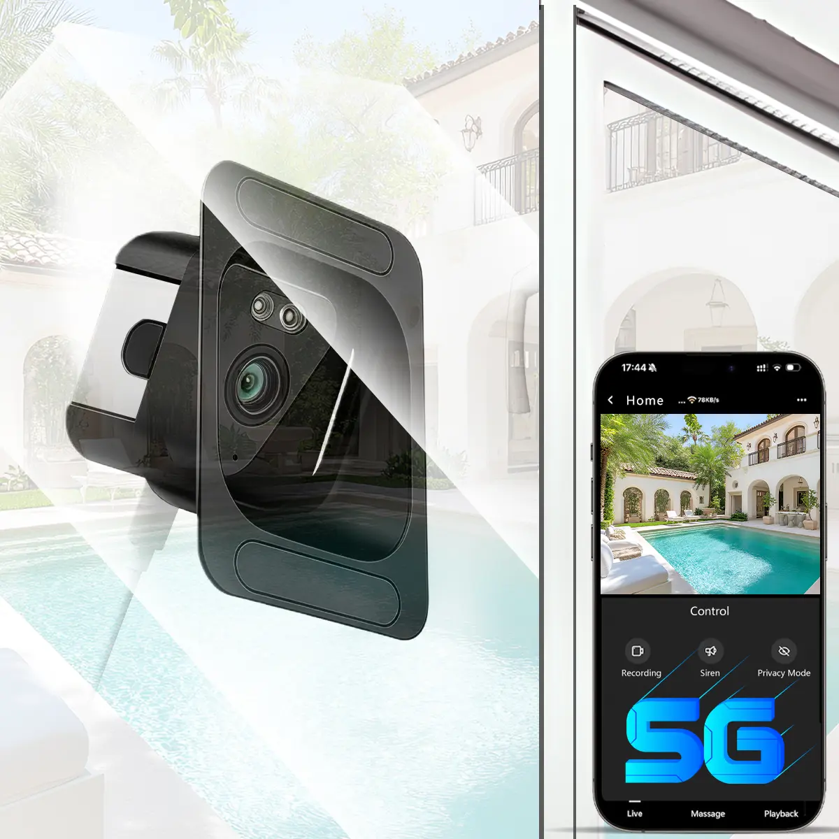 Window Security Camera, Dual-Band WiFi Indoor Cam, Dual TF/Cloud Storage, Color Night Vision, Two-Way Talk, Motion Detection, Simple Install for Home, Apartment & Business Use, Wireless Surveillance Camera, Home Monitoring Camera, Wifi Security Cameras