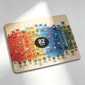 82 days Mouse Pad with Stitched Edges-Cute Square Mouse Pad for Desk,9.5 X7.9 Inch Washable Mousepad,Non-Slip Rubber Base Computer Desk Pad for Computers Laptop.