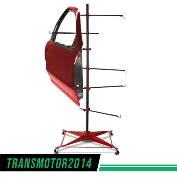 CROSSDESIGN High-Quality Adjustable Auto Body Tool - Door Fender Panel Holder, Tree Center Post Hang Paint Stand, Auto Repair Supplies with Easy-to-Move Casters