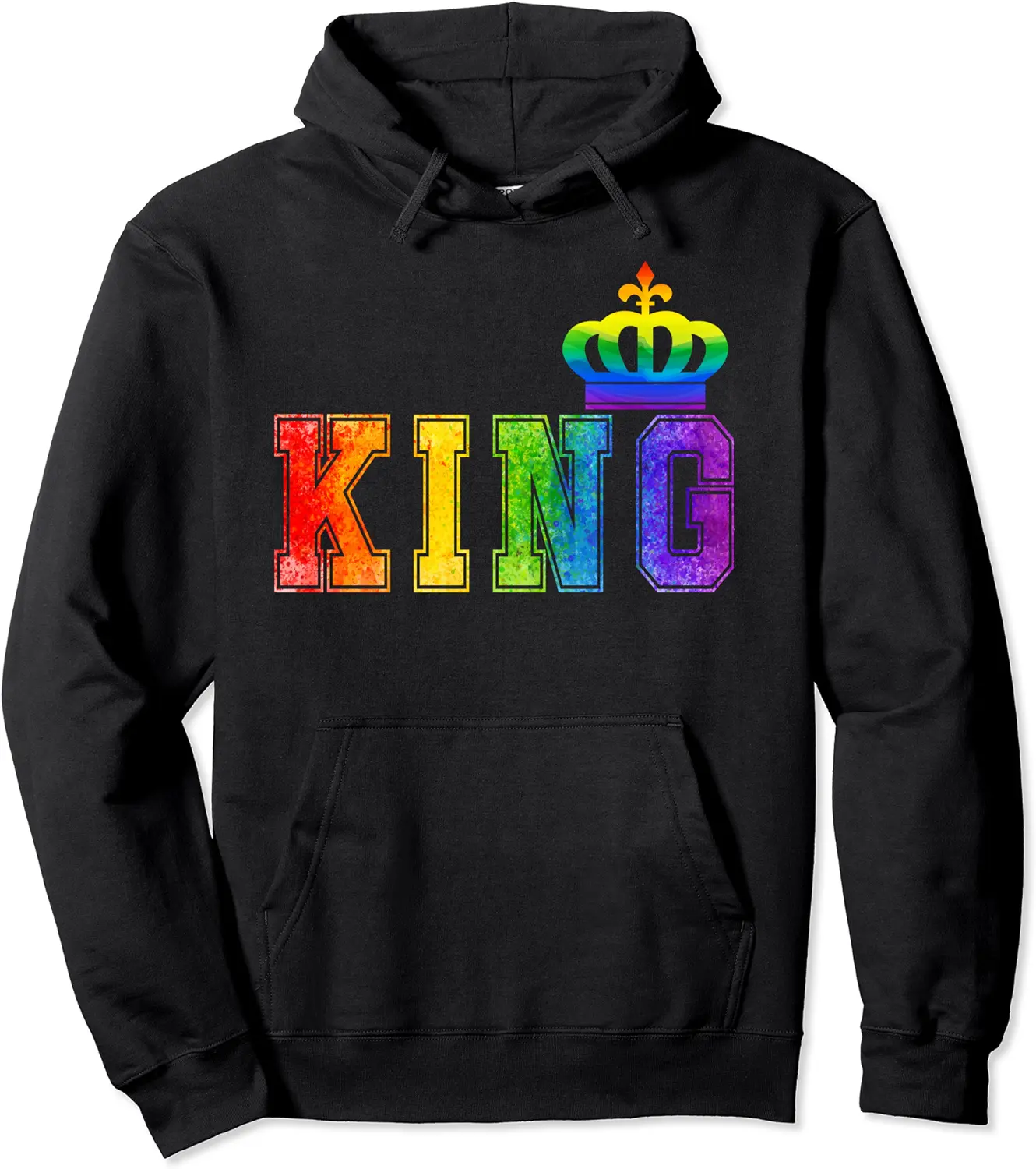 LGBT King And Queen Matching Hoodies Rainbow Couples Pride Pullover Hoodie - Williamze Shop 61B0869S7YDX