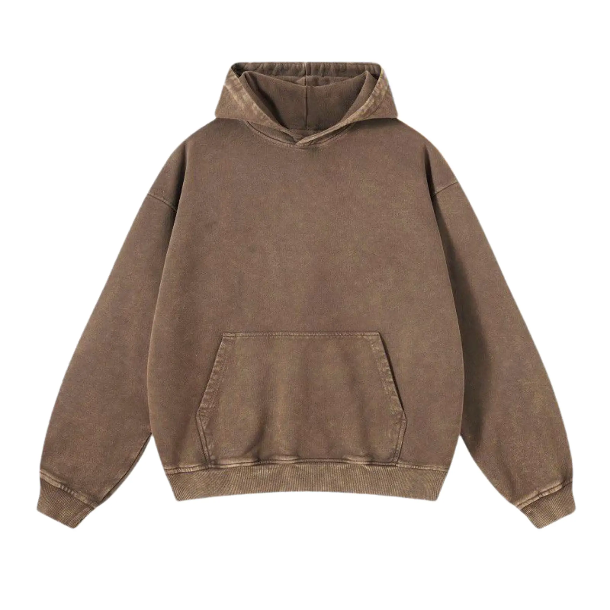 Acid Wash Hoodie Oversized Vintage Unisex Hoodie with Pockets for Men Women Couples Cotton Distressed Look Coffee Everyday Sweatshirts Casual Long Sleeve, Polyester, Stylish, Tops, Vintage Retro