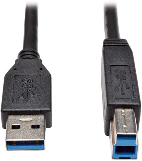 Tripp Lite Plug-and-Play USB 3.0 Super Speed AB Male-to-Male Cable - 6 ft, Black, TRL-U322-006-BK, Audio & Video Accessories for Devices, Efficient Connector with Improved Power Efficiency & Minimized User Wait-Time