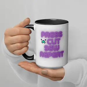 Cut, Sew, Repeat 15oz Mug Ceramic Coffee