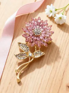 Elegant Vintage Sunflower Daisy Flower Brooch Pin, Stylish Clothing Bag Hat Accessory, Anti-Slip Safety Pin for Women, Fashion Jewelry