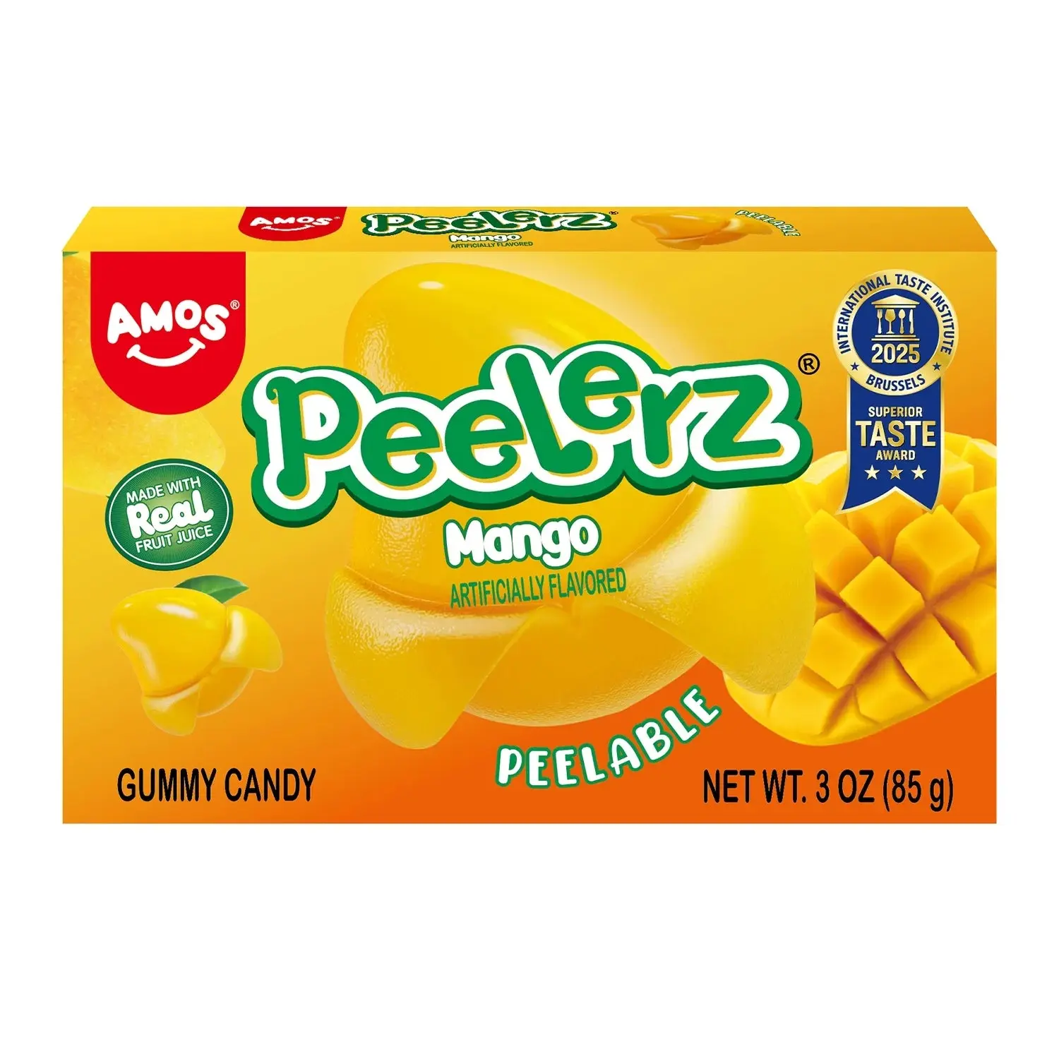AMOS Peelerz Mango Gummies Peelable Gummy Candy with Real Mango Juice, 3 oz AMOS Peelerz Mango Gummies Peelable Gummy Candy with Real Mango Juice, 3 oz