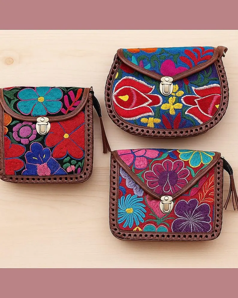 Embroidered Crossbody Bag: Handmade Mexican Floral Purse