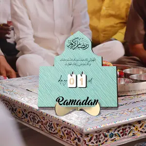 Wooden Ramadan Countdown Calendar, Islamic Calendar Tracker, Vintage Style, Eid Al Fitr Decoration, Family Gift, Muslim Party Supplies
