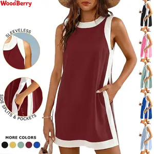 Woodberry Women's 2-Piece Casual Color Block Crewneck Short Sleeve Pullover Top & Pocketed Shorts Set, Lady Clothes with Sleeveless Option, Above-the-Knee Hem (2 Piece Sets Women),summervibes Womenswear summerwins