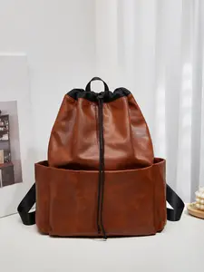 New retro trendy and stylish large capacity drawstring bag, portable and backpack suitable for daily shopping and short distance travel