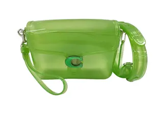 Pre-owned coach pvc Crossbody Bags Clear Jelly Tabby 2023 Crossbody Shoulder Bag with Strap and Wristlet Strap Green Transparent Design
