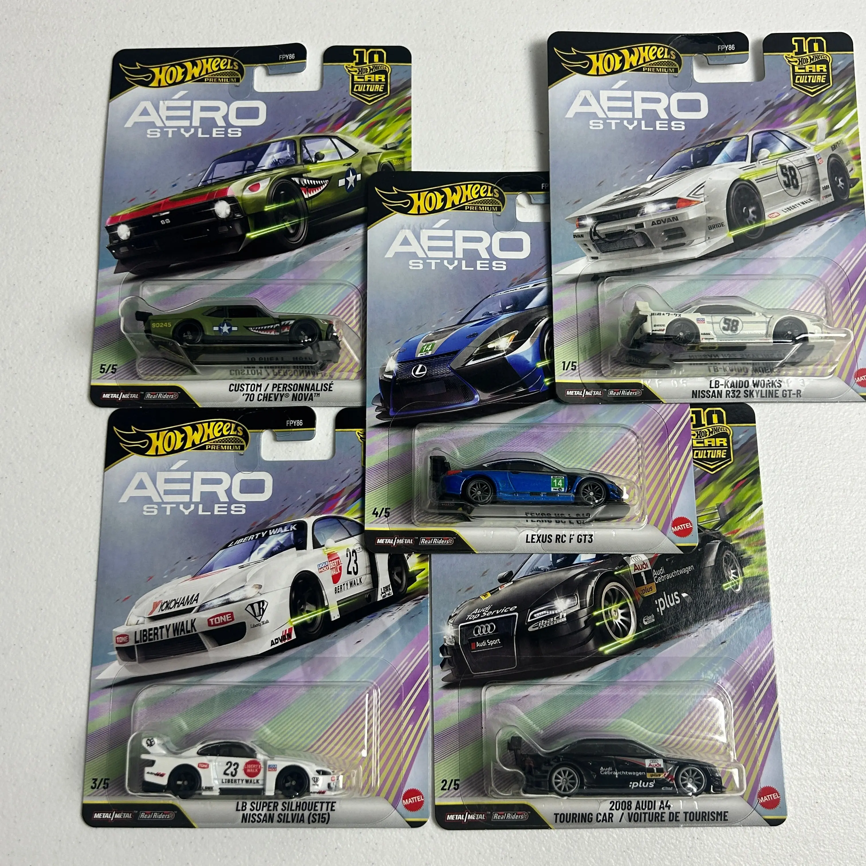 Hot Wheels 1:64 Car Culture 10th Anniversary 2026 Case U - Aero Styles - Set of 5