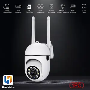 WiFi security camera 3MP HD surveillance camera PTZ camera 2.4G indoor and outdoor 355 ° panoramic surveillance remote two-way intercom HD full-color night vision automatic tracking support cloud storage and TF card storage for pets