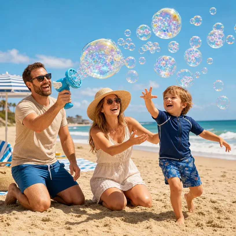 Bubble in Bubble Magic BubbleGun  for Kids-Creates Giant Bubbles & Mini Bubbles, Bubble Blaster Toy with Powerful Bubble Output, Outdoor Summer Toys for Boys Girls