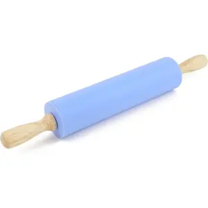 Silicone Rolling Pin for Baking Non-stick Rolling Pin Dough Roller Wooden Handle Kitchen Accessories Pastry Roller