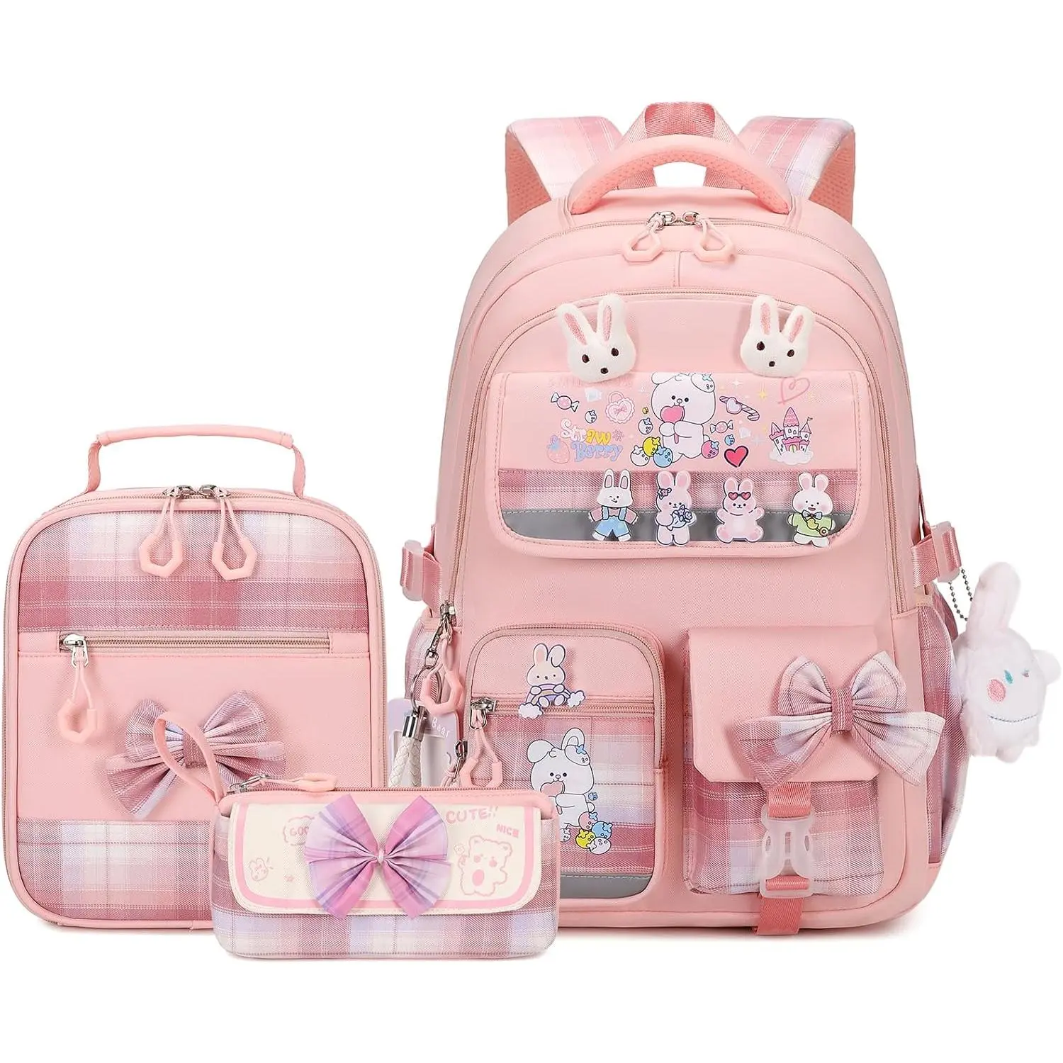 Girls Backpack 3 count School Backpack with Lunch Box Teen Girl Backpack Set Cute  School Bag Bookbag for Teen Girls