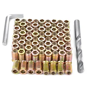 200 count 5/16"- 18x25mm Threaded Inserts for  Suitable for Furniture Assembly Works Well with Pine Plywood and Fiberboard (200, 5/16"-18x25mm)