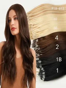 Micro Loop Natural Hair Extensions, Human Hair Micro Ring Micro Link, 12-22 Inch Keratin Capsule Straight Hair, Sweet Style