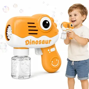 Dinosaur Bubble Gun for Kids, Automatic Bubble Blower Toy with Bubble Solution, Outdoor Summer Toy for Toddlers
