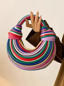 Knotted woven Handbags for Women elegant colorful Hand bags Hand Shoulder Bag Evening Clutch Luxury Designer Brand Noodle Bags Very suitable for wedding and banquet fashion party dresses and work bags.