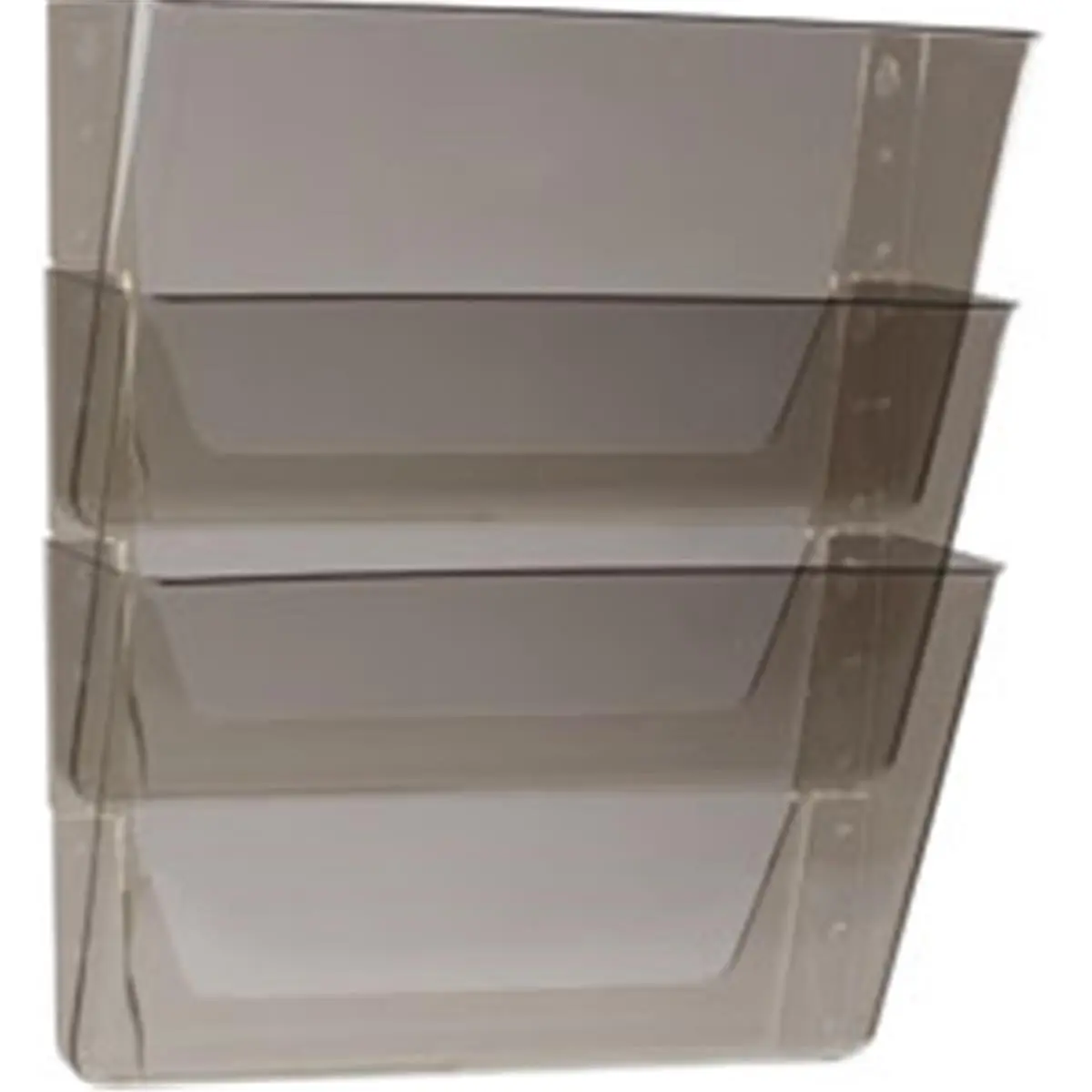 Storex Industries STX70260U01C Smoke Stacking Wall Pocket Set - 5.5 lbs, BPA-Free, PVC-Free, Wall Mount with Mounting Brackets, Practical Letter Size for Office Desk Organization