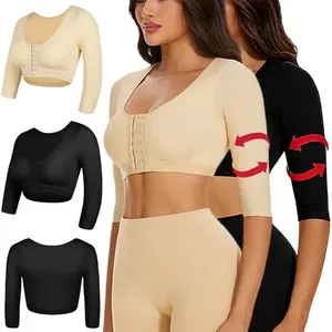 Women Arm Shaper Post Surgery Arm Compression Sleeves Arm Front Closure Shapewear Bra, Seamless, Arm shaper