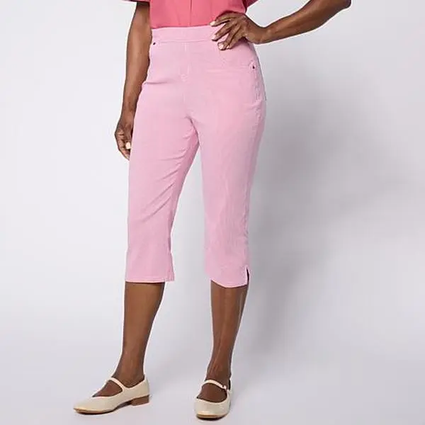 Hue Spring Stripe Pull-On Pedal Pusher Pant