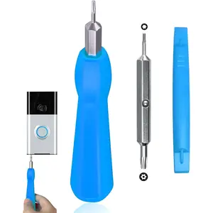 Video Screwdriver Bit Set for Battery and Wifi Access - Fits All Video Doorbell Models (Blue)