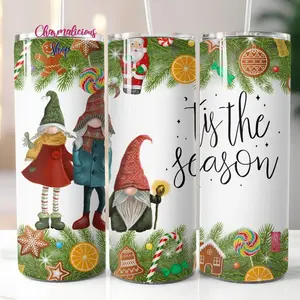 Christmas Gnomes, Winter, Sublimation, Sublimation, Ready To Press, Print Out Transfer, 20 oz, Skinny Tumbler Transfer,