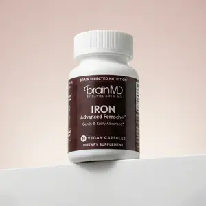 BrainMD - Iron - The Secret Controller of Your Emotions - Enhances energy levels without caffeine - 30 vegan capsules BrainMD - Iron - The Secret Controller of Your Emotions - Enhances energy levels without caffeine - 30 vegan capsules