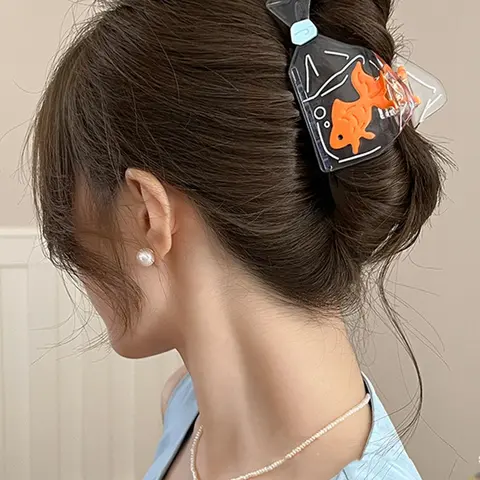 Cute Bow Fish Design Hair Claw, Fashionable Hair Accessories for Women & Girls, Casual Versatile Hair Accessories for Daily Wear, Clip in Claw, Hairclips