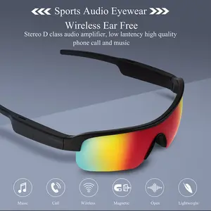 Smart Bluetooth-compatible Cycling Glasses, Wireless Phone Calls, 5-Hour Battery Life, Touch Control Volume, Magnetic Charging, UV Protection, Sports Smart Glasses