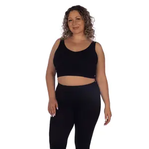 Soft Ribbed V Neck Crop Top
