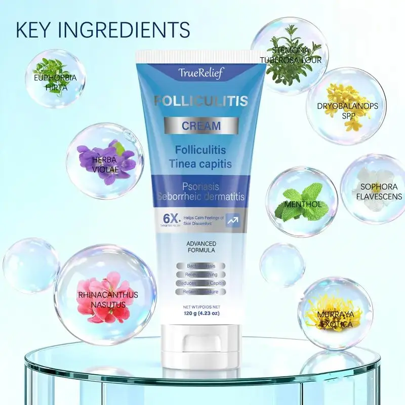 TrueRelief Folliculitis Treatment Cream 120g - Organic Soothing Cream for  Scalp Face & Body - Effective Soothing Relief from Folliculitis - TikTok  Shop