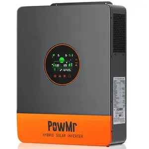 PowMr Solar Hybrid Inverter High-Frequency All-in-One Unit Pure Sine Wave Built-in MPPT Controller Off-Grid PV Inverter System Lead-Acid and Lithium Batteries & Grid Complement 24V 48V 2400W 3200W 4500W 5200W 6500W 10000W